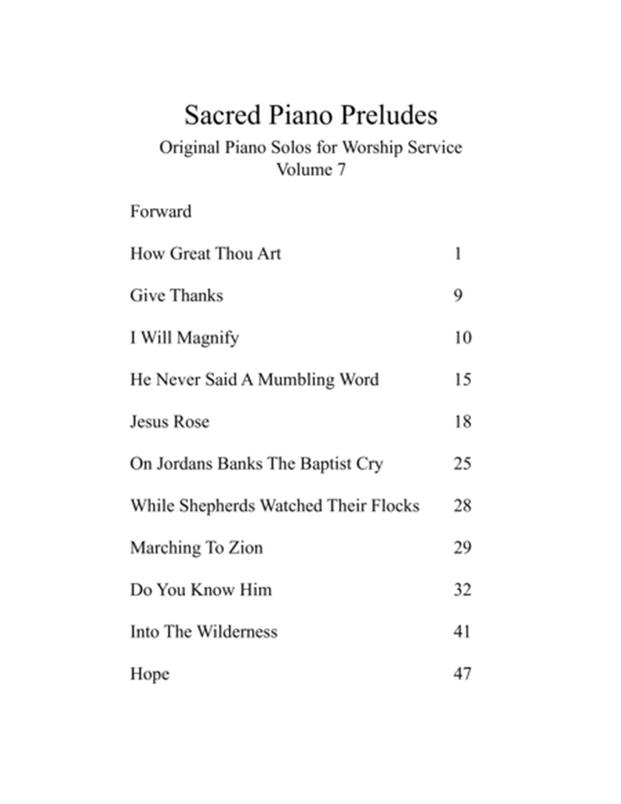 Sacred Piano Preludes, Volume 7