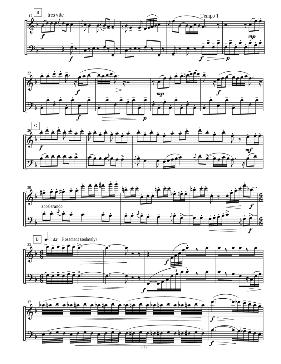 Eastern European Rhapsody - duets for flute and bassoon Woodwind Duet scores gallery preview page 2