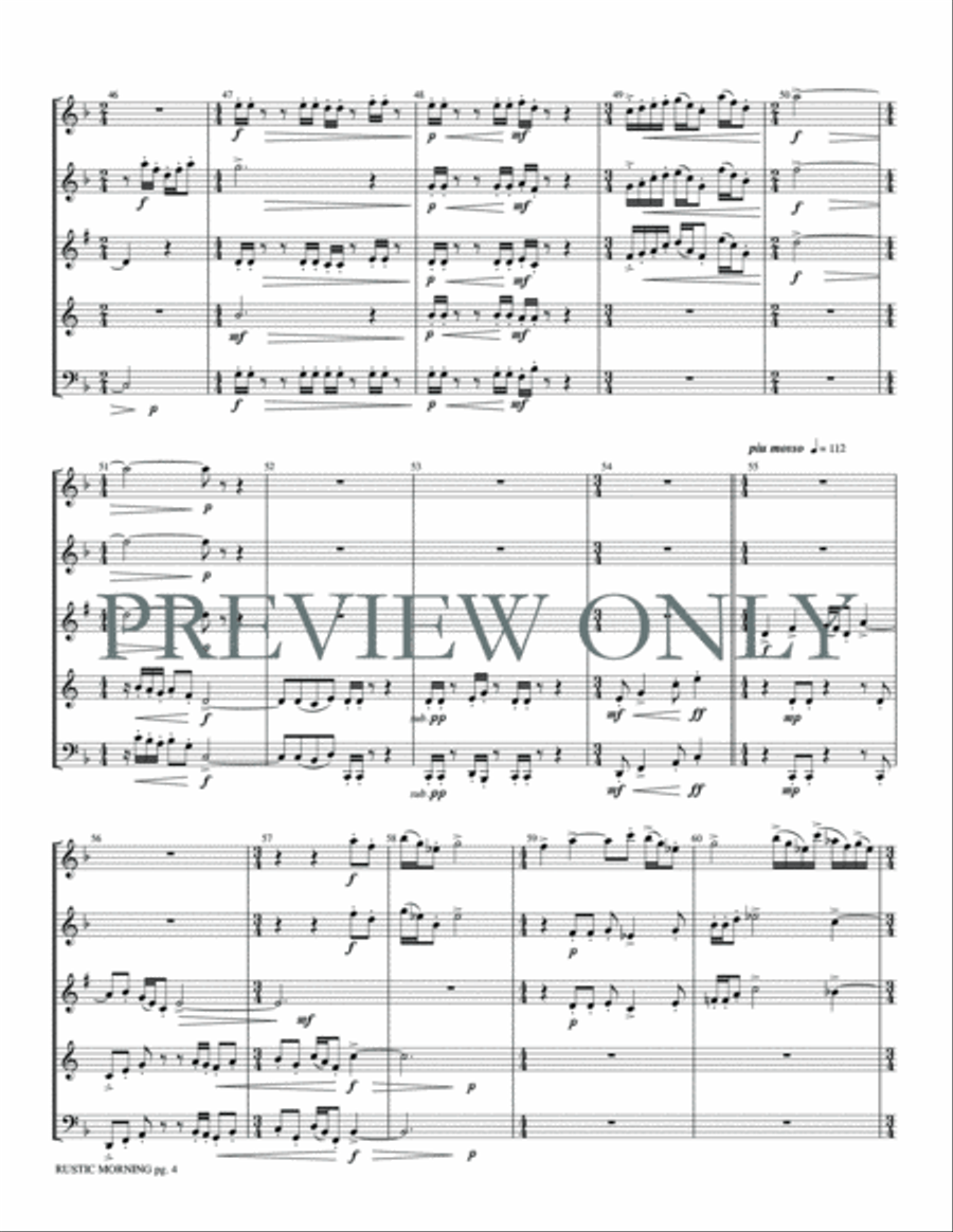 Rustic Morning Woodwind Quintet scores gallery preview page 6