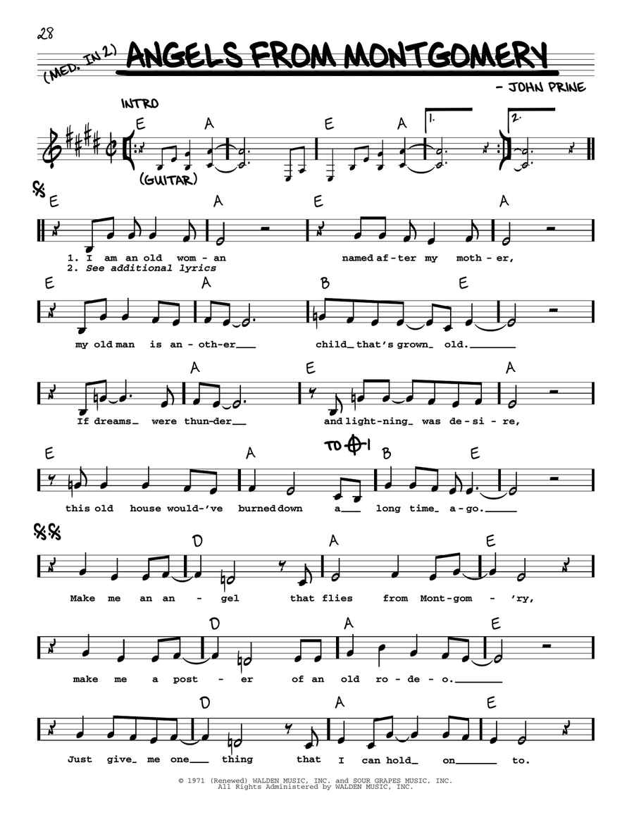 Angels From Montgomery Voice scores gallery preview page 1