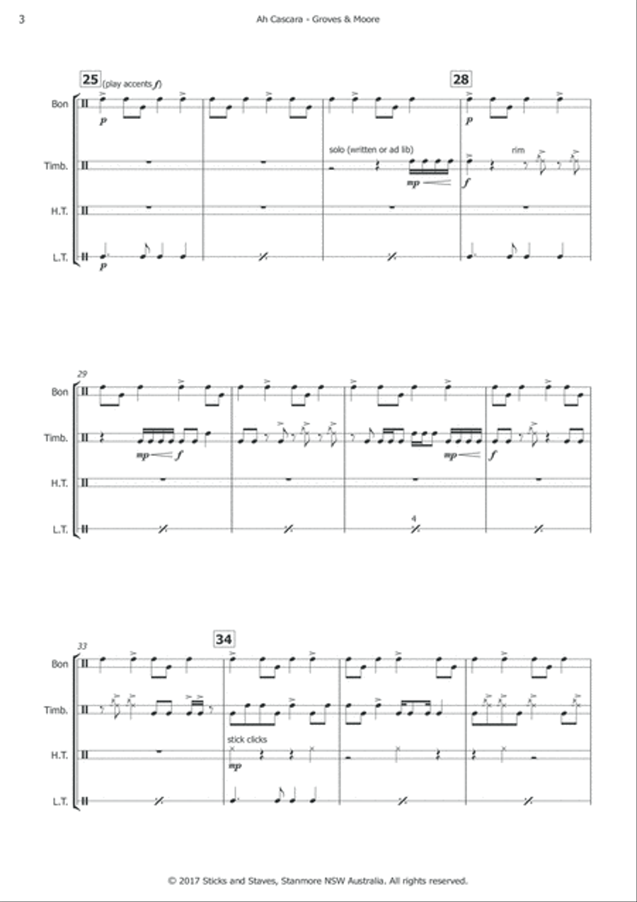 Ah Cascara Percussion Ensemble scores gallery preview page 6