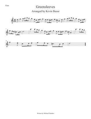 Book cover for Greensleeves (Easy key of C) Flute