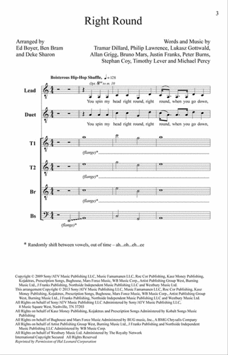 Right Round Right Round TTBB scores gallery preview page 2