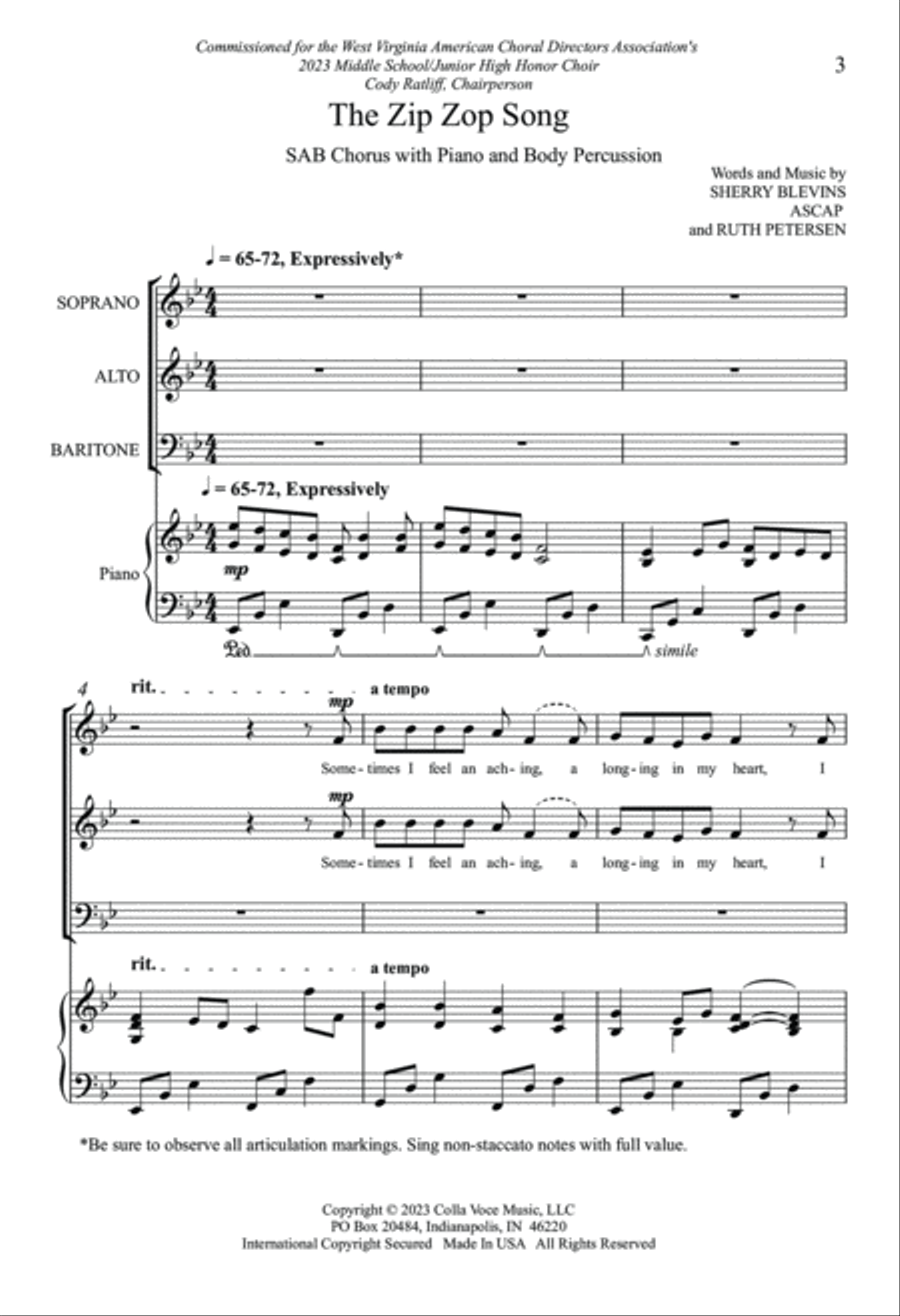 The Zip Zop Song 3-Part scores gallery preview page 3