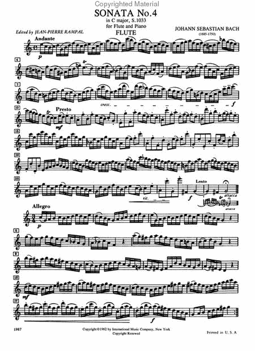 Volume II (C major; E minor; E major) BWV 1033-1035