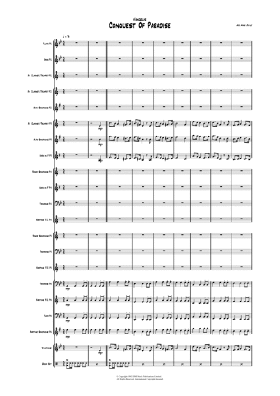 Conquest Of Paradise Conquest Of Paradise Concert Band scores gallery preview page 2
