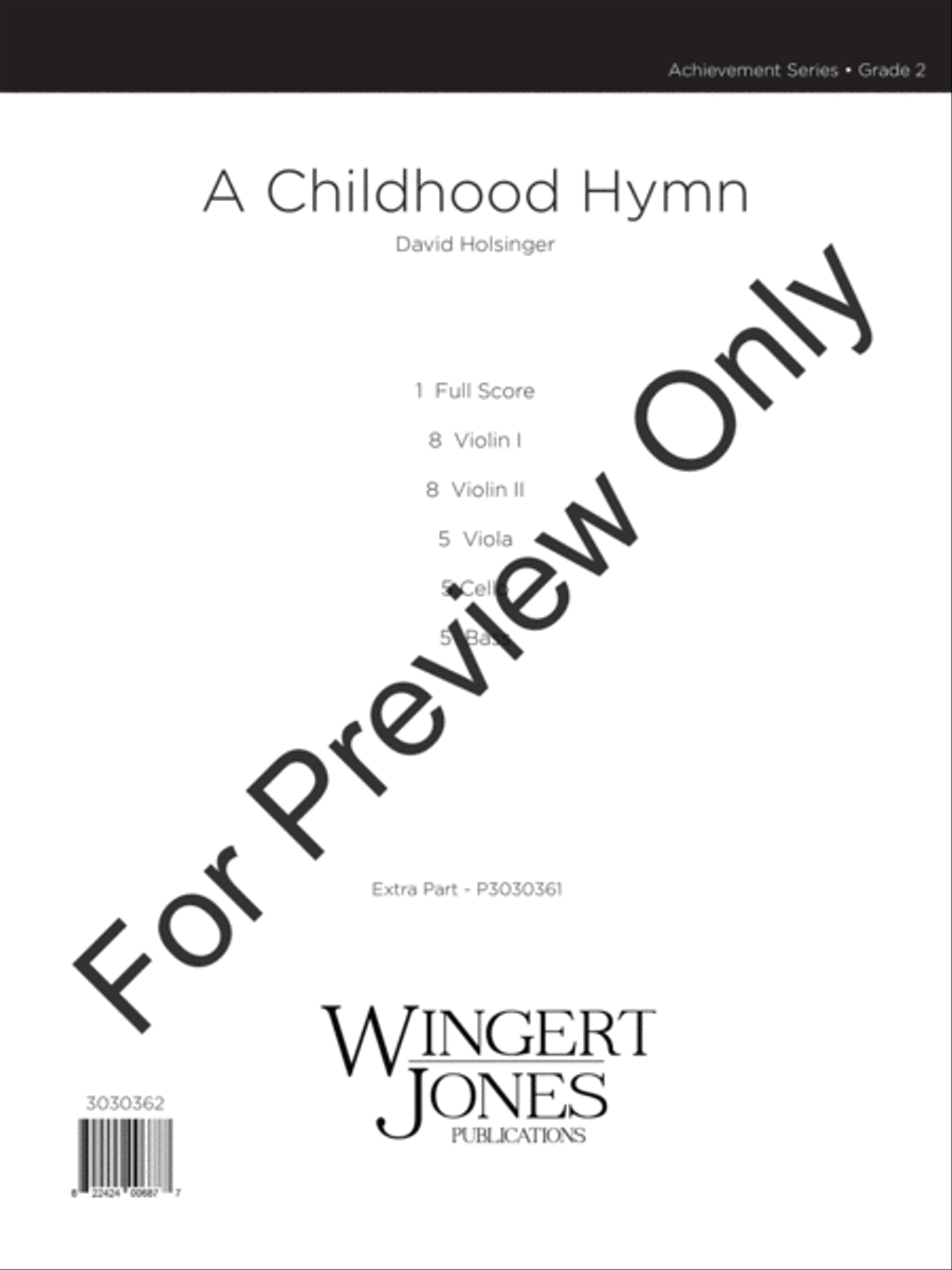 A Childhood Hymn (Score) String Orchestra scores gallery preview page 2