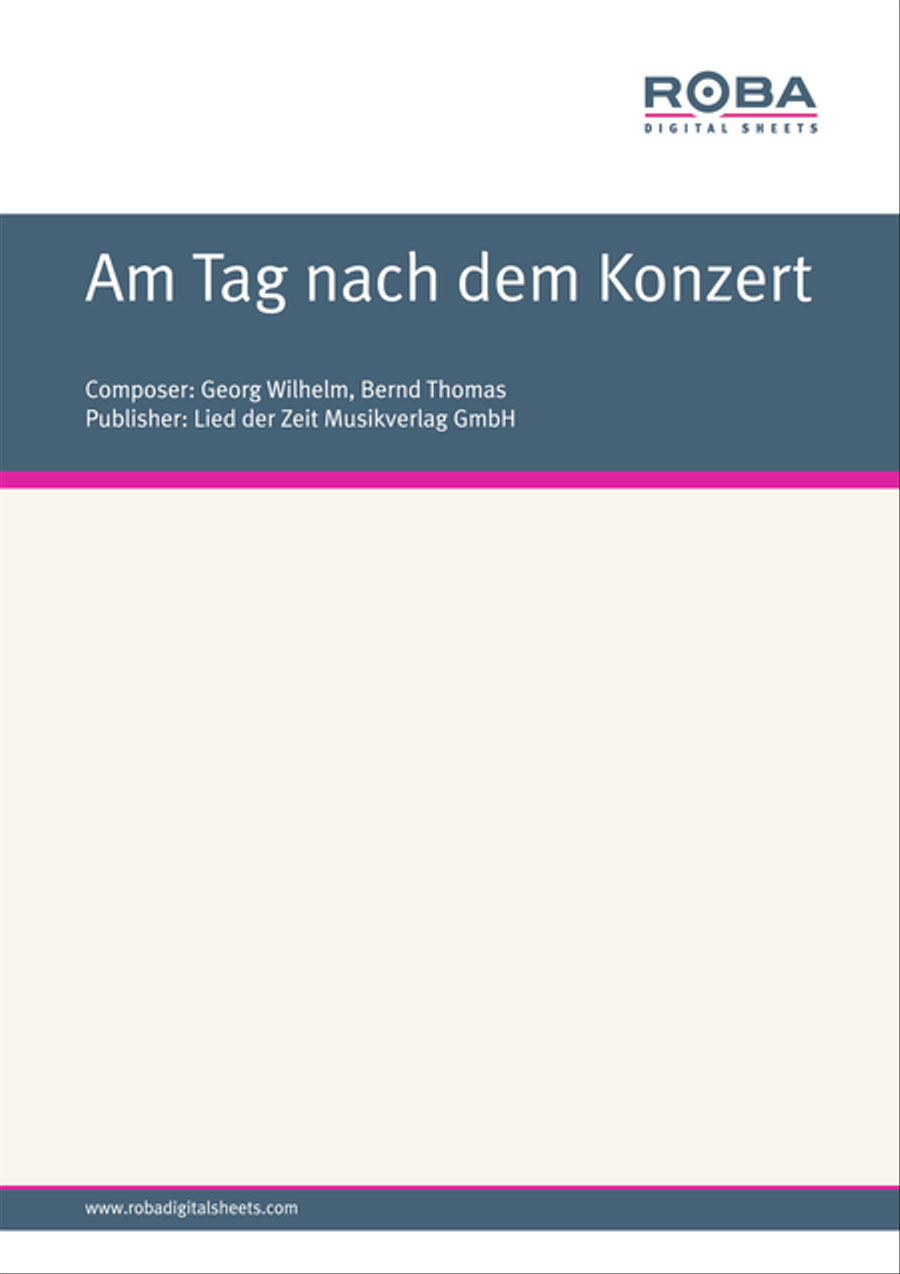 Am Tag nach dem Konzert Voice scores gallery preview page 1
