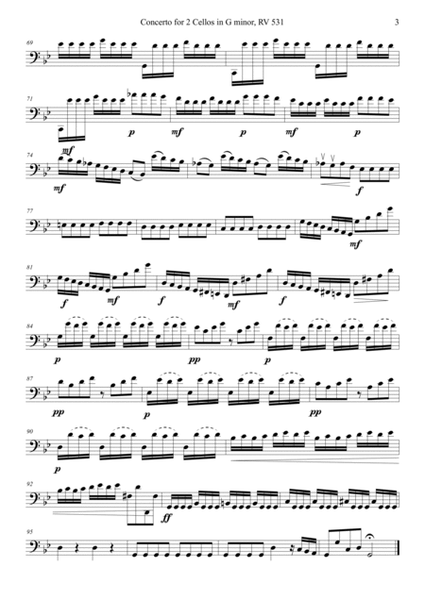 Concerto for 2 Cellos in G minor, RV 531 - Cello Trio