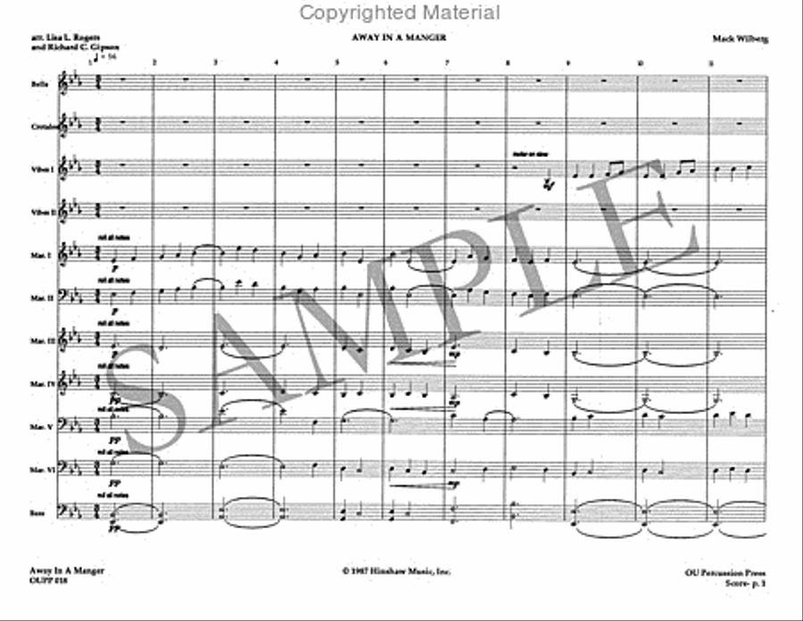 Away in a Manger Percussion Ensemble scores gallery preview page 2