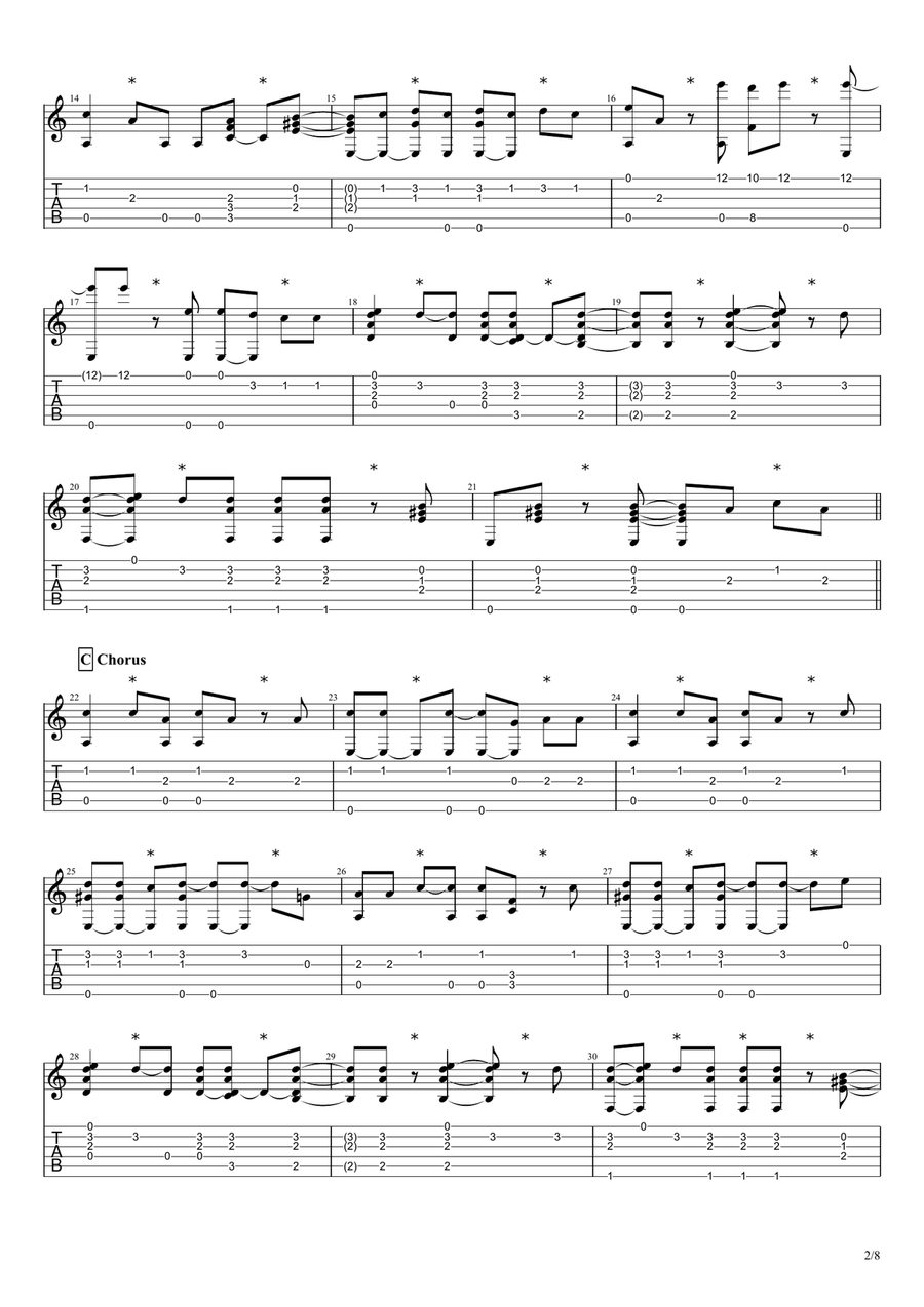 Smooth Guitar Tablature scores gallery preview page 2