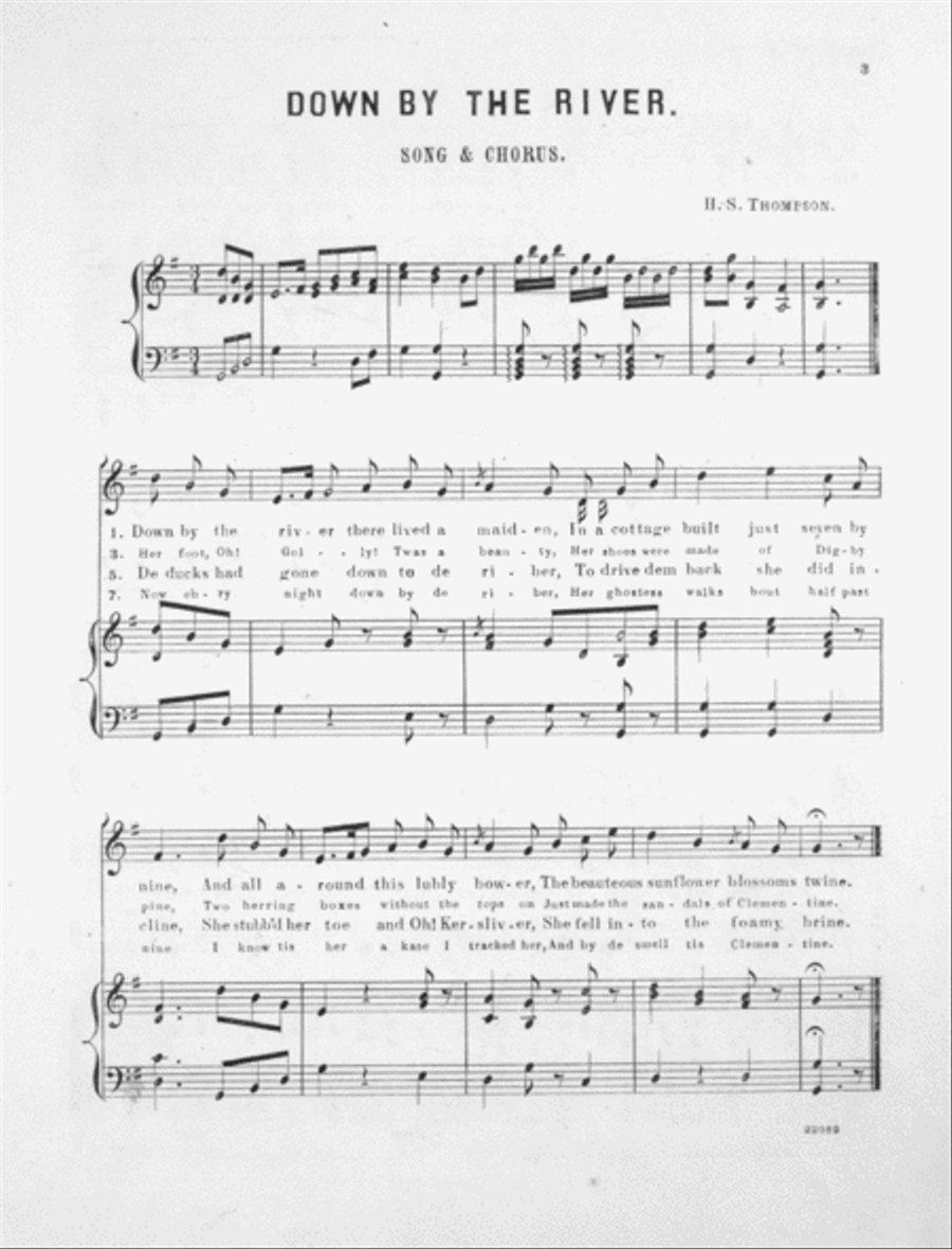 Down by the River Lived a Maiden. Song and Chorus 4-Part scores gallery preview page 2