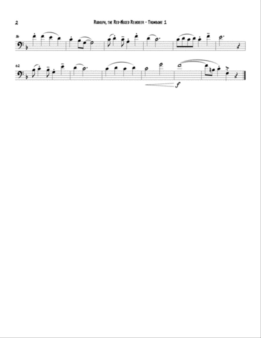 Rudolph The Red-nosed Reindeer Brass Quartet scores gallery preview page 6