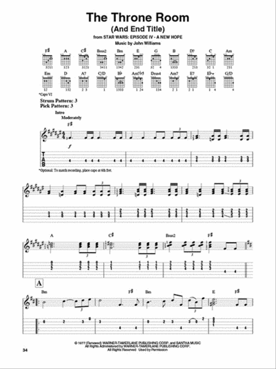Star Wars Guitar Tablature scores gallery preview page 6