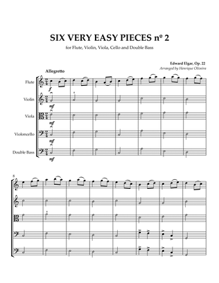 Six Very Easy Pieces nº 2 (Allegretto) - for Flute, Violin, Viola, Cello and Double Bass