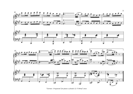 "Carmen Fragments" on themes from Bizet's opera - for piano 4 hands image number null