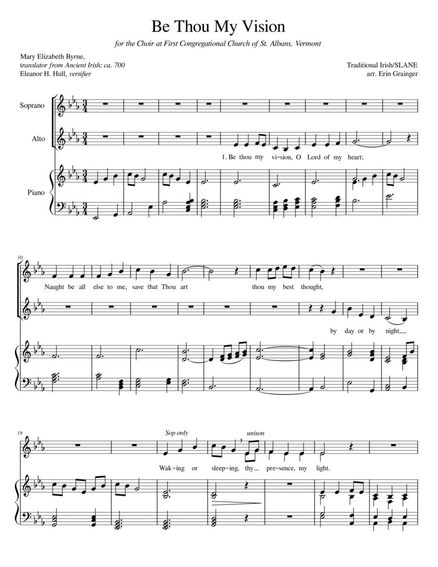 Be Thou My Vision SA scores gallery preview page 1