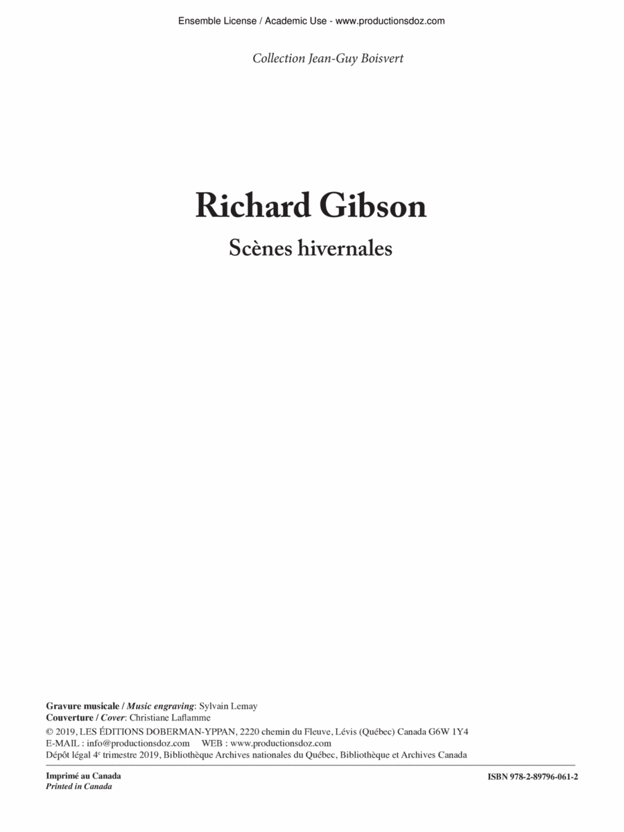Scènes hivernales Clarinet Solo scores gallery preview page 1
