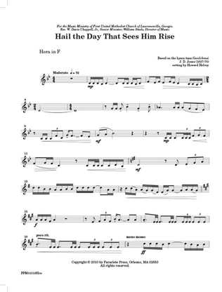 Hail the Day That Sees Him Rise - Brass Parts