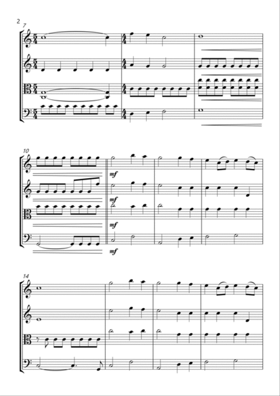 Pm's Love Theme String Quartet scores gallery preview page 2