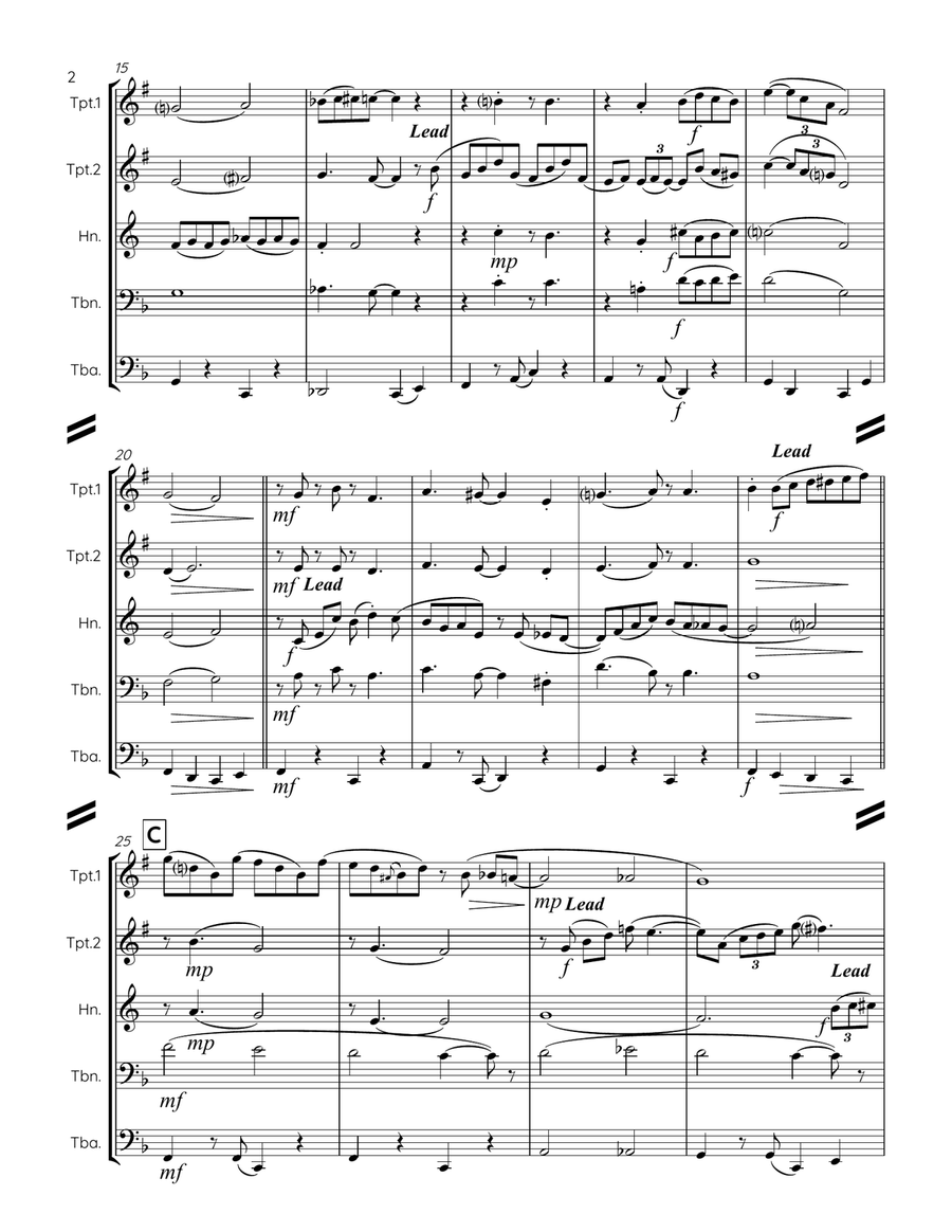 It's Been A Long, Long Time Brass Quintet scores gallery preview page 3