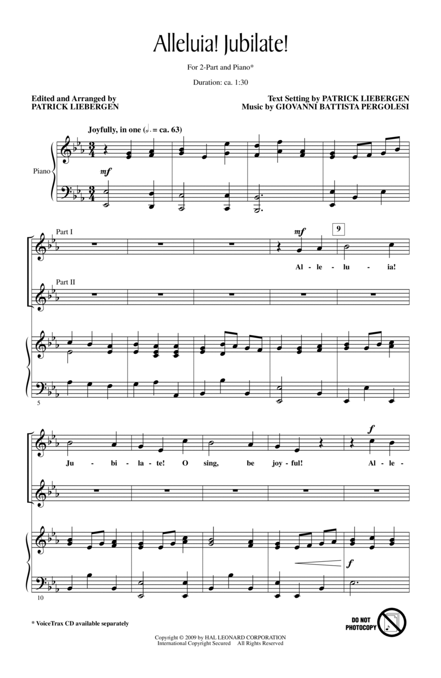 Alleluia! Jubilate! 2-Part scores gallery preview page 1