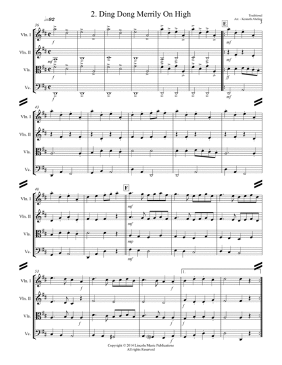 20 Traditional Christmas Carols Volume II (for String Quartet) String Quartet scores gallery preview page 4