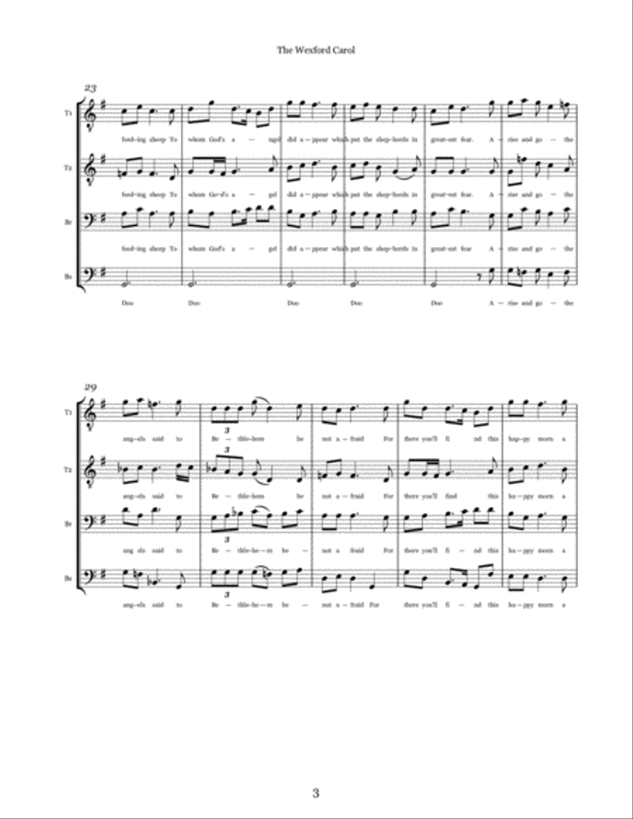 Wexford Carol TTBB scores gallery preview page 3