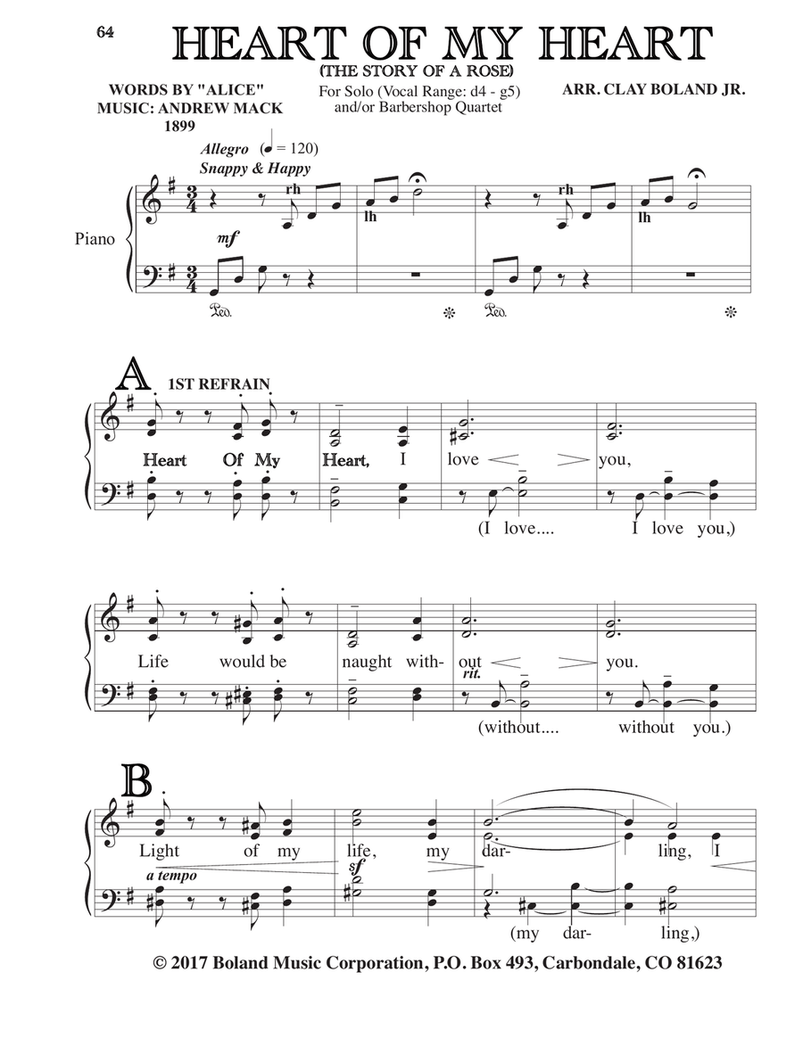 HEART OF MY HEART TTBB scores gallery preview page 1