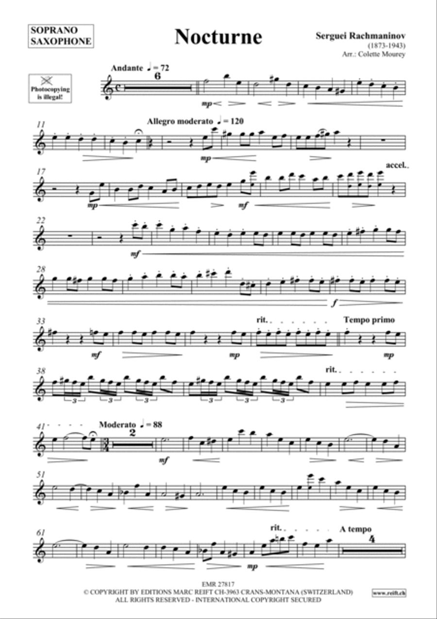 Nocturne Soprano Saxophone scores gallery preview page 2