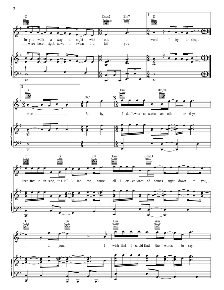 Inconsolable Piano, Vocal, Guitar scores gallery preview page 2