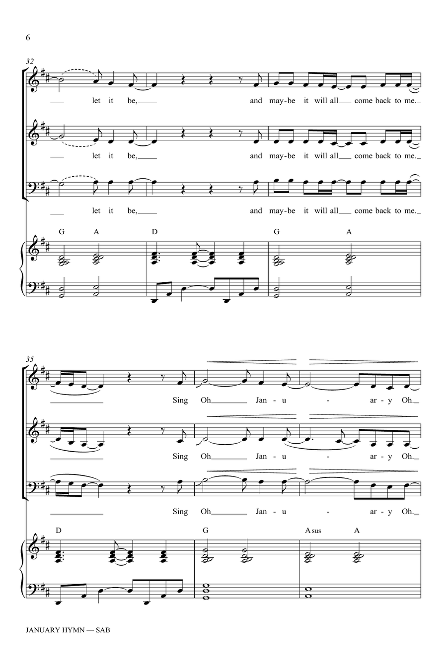 January Hymn (arr. Keith Sinclair) 3-Part scores gallery preview page 6