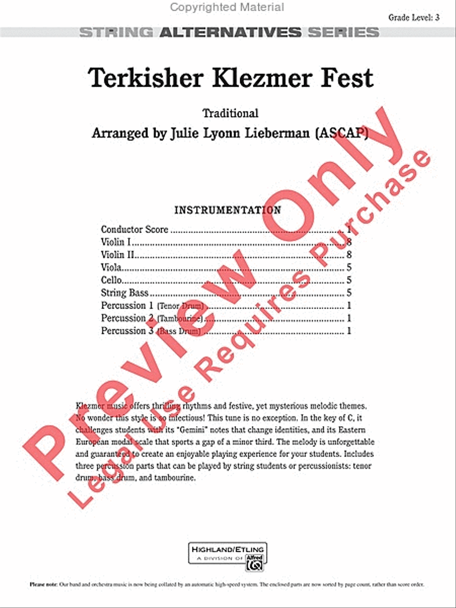 Terkisher Klezmer Fest Terkisher Klezmer Fest String Orchestra scores gallery preview page 2