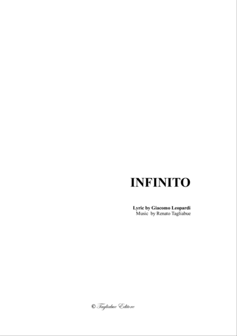 INFINITO - Lyrics by Giacomo Leopardi - For SATB Choir 4-Part scores gallery preview page 1