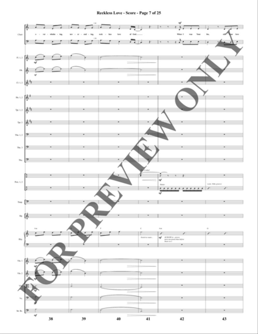 Reckless Love - Orchestration Choir scores gallery preview page 8
