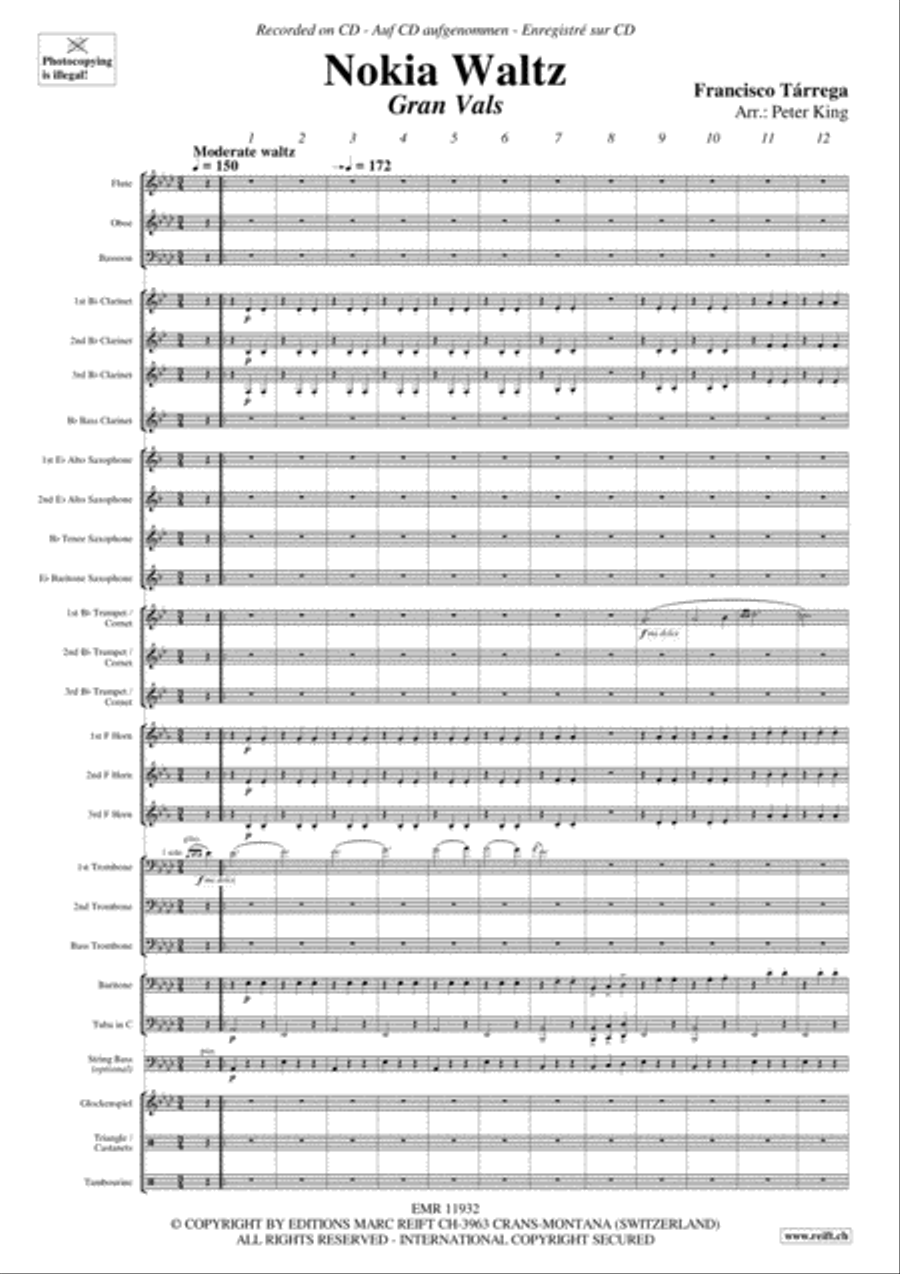 Nokia Waltz Concert Band scores gallery preview page 4
