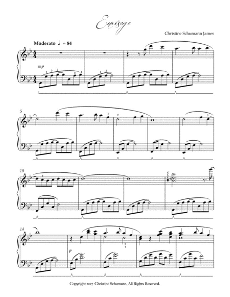 Envisage Piano Solo scores gallery preview page 1