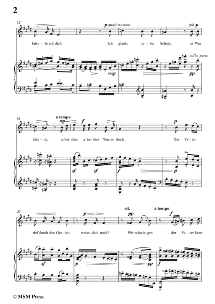 Reger-Ich glaub,lieber Schatz in E Major,for Voice and Piano Voice Solo scores gallery preview page 4