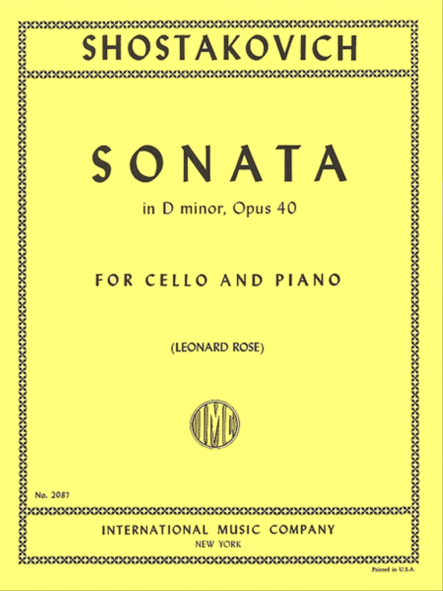 Sonata In D Minor, Opus 40