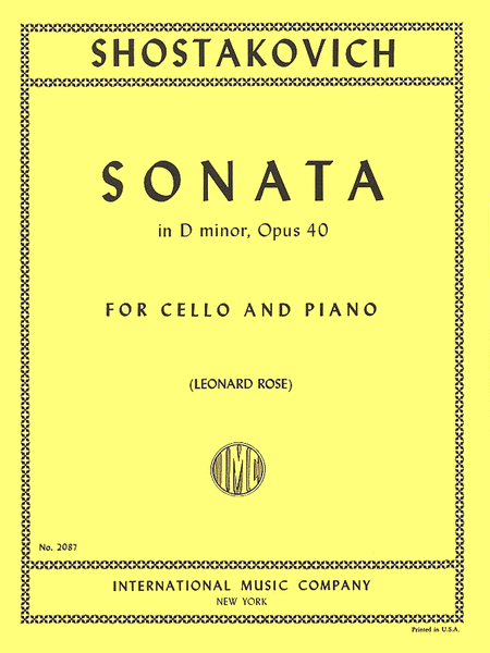 Sonata In D Minor, Opus 40 by Dmitri Shostakovich Piano Accompaniment - Sheet Music