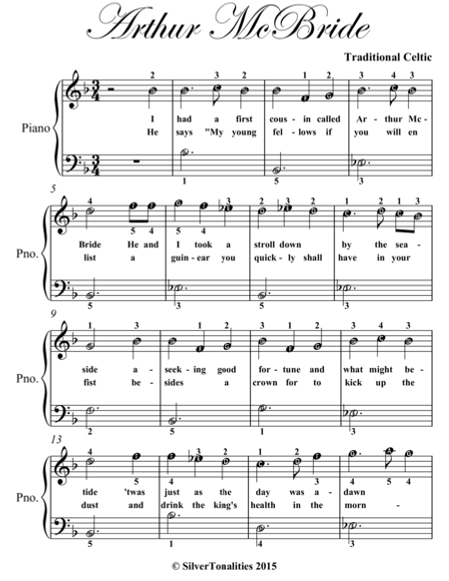 Arthur McBride Easiest Piano Sheet Music Easy Piano scores gallery preview page 2