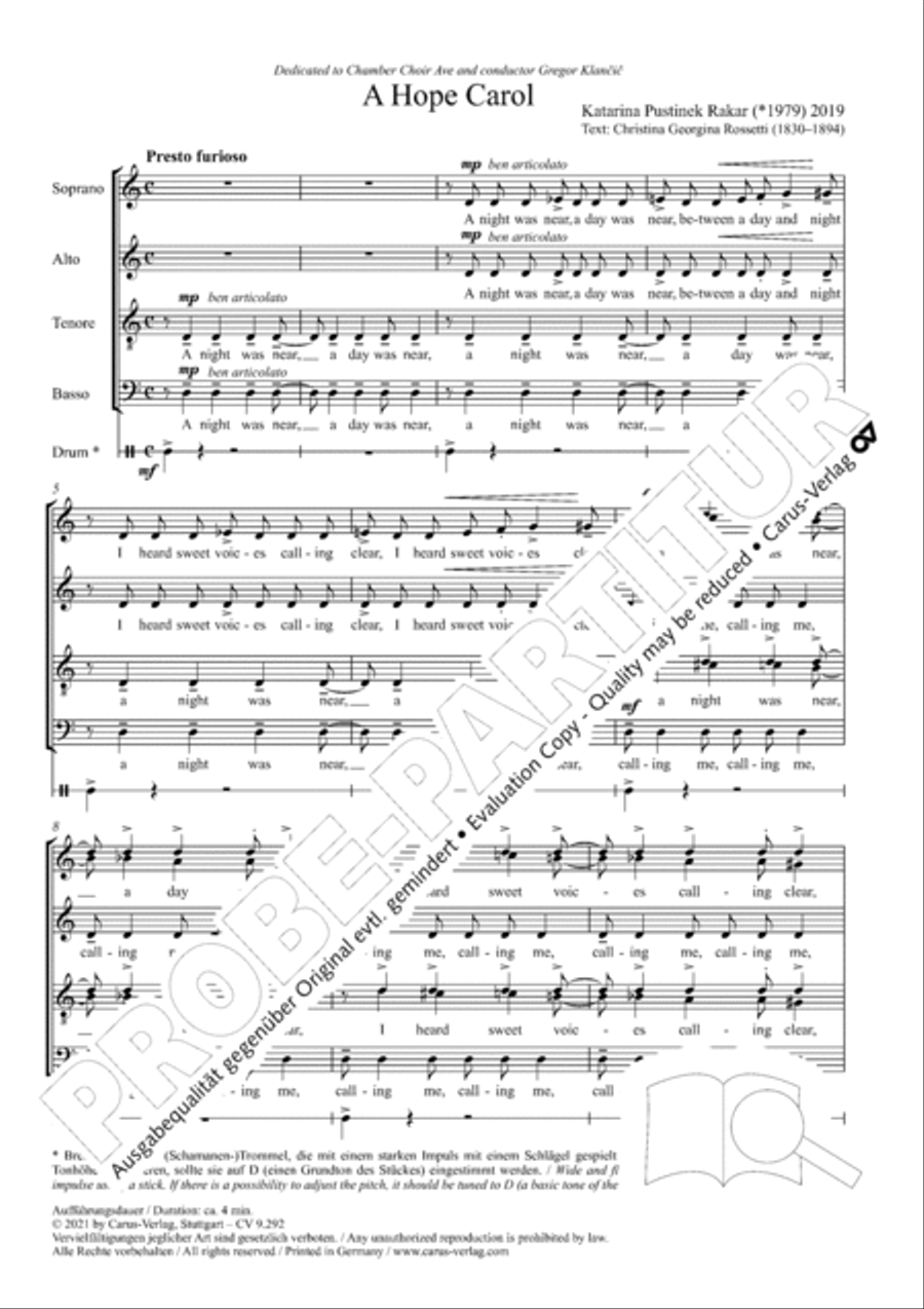 A Hope Carol 4-Part scores gallery preview page 2