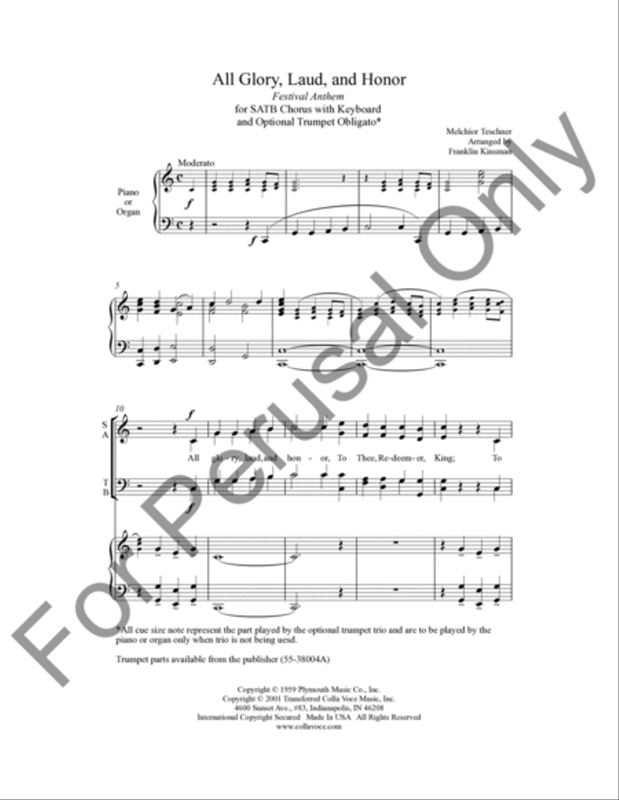 All Glory, Laud and Honor (Choral Score) 4-Part scores gallery preview page 2