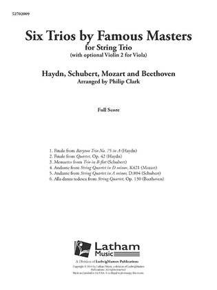 Six Trios by Famous Masters (score)