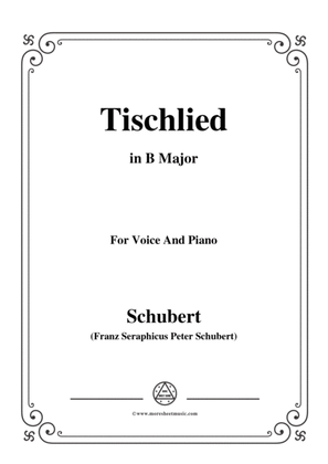 Book cover for Schubert-Tischlied,Op.118 No.3,in B Major,for Voice&Piano