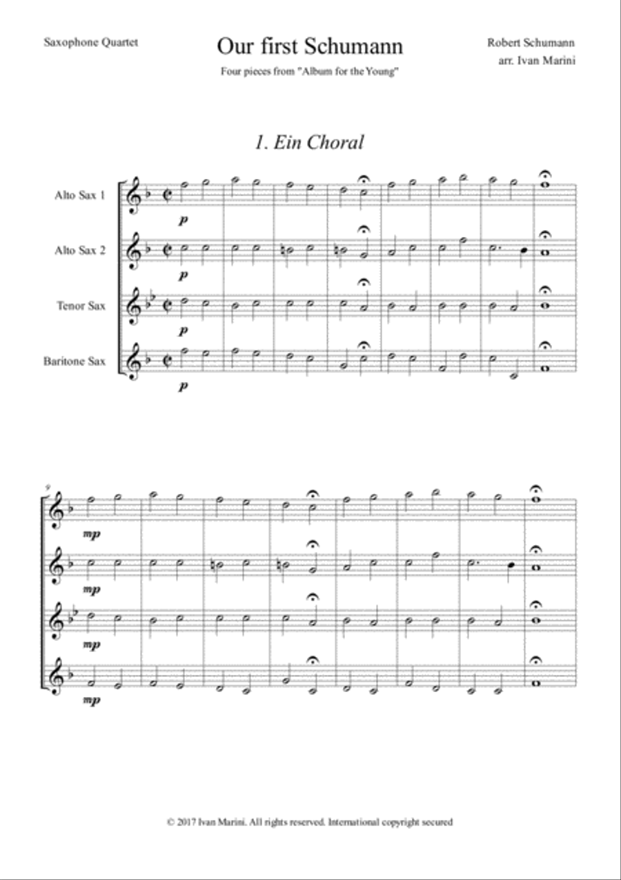 KINDERALBUM - Album for the Youth - for Saxophone Quartet Saxophone Quartet scores gallery preview page 3