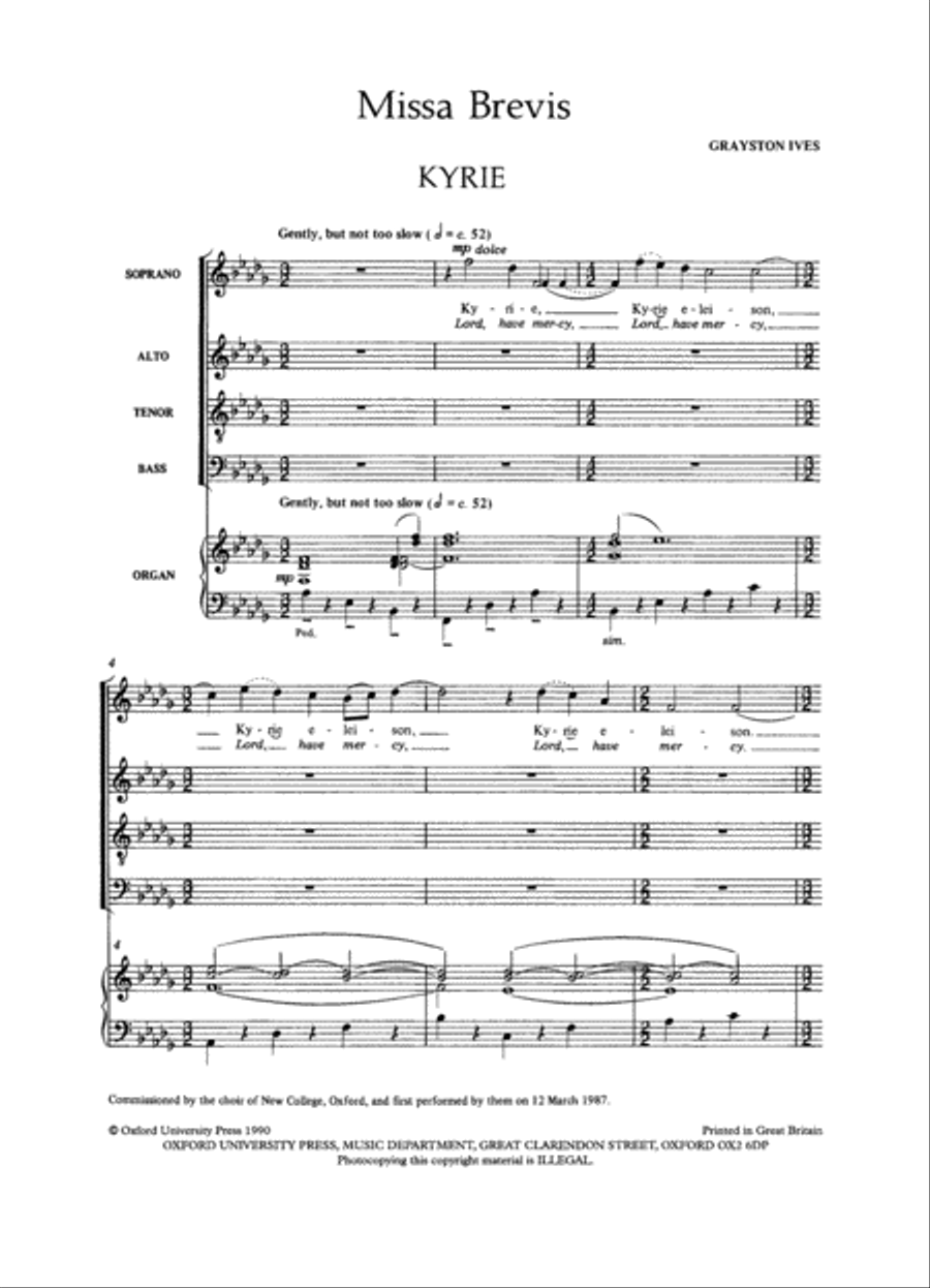 Missa Brevis 4-Part scores gallery preview page 2