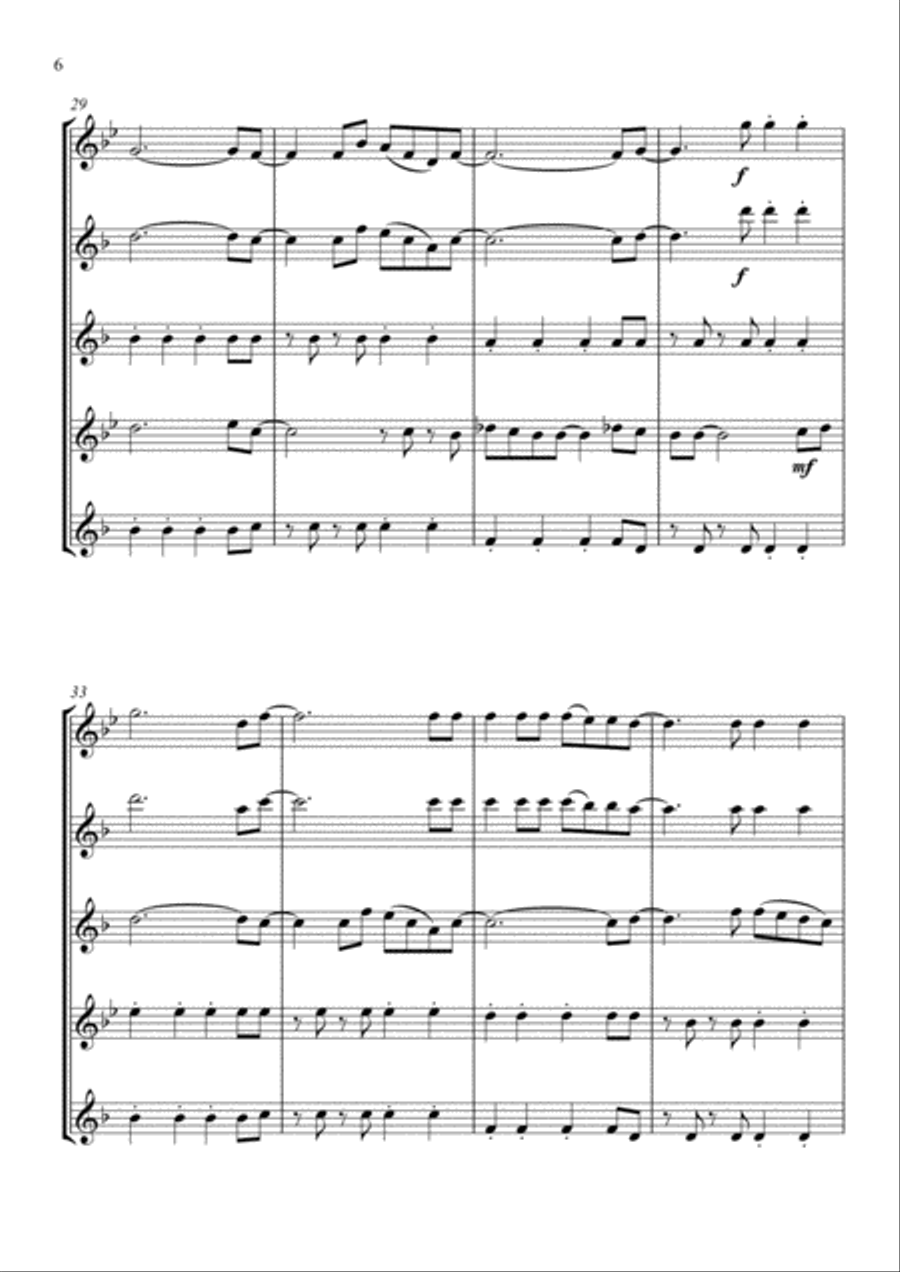 Viva La Vida Saxophone Quartet scores gallery preview page 6