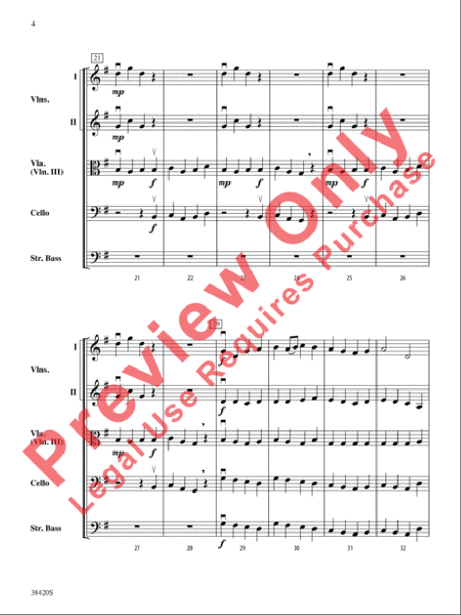 Procession of the Heroes String Orchestra scores gallery preview page 5