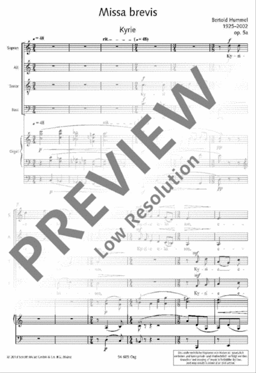 Missa brevis Mixed Choir scores gallery preview page 2